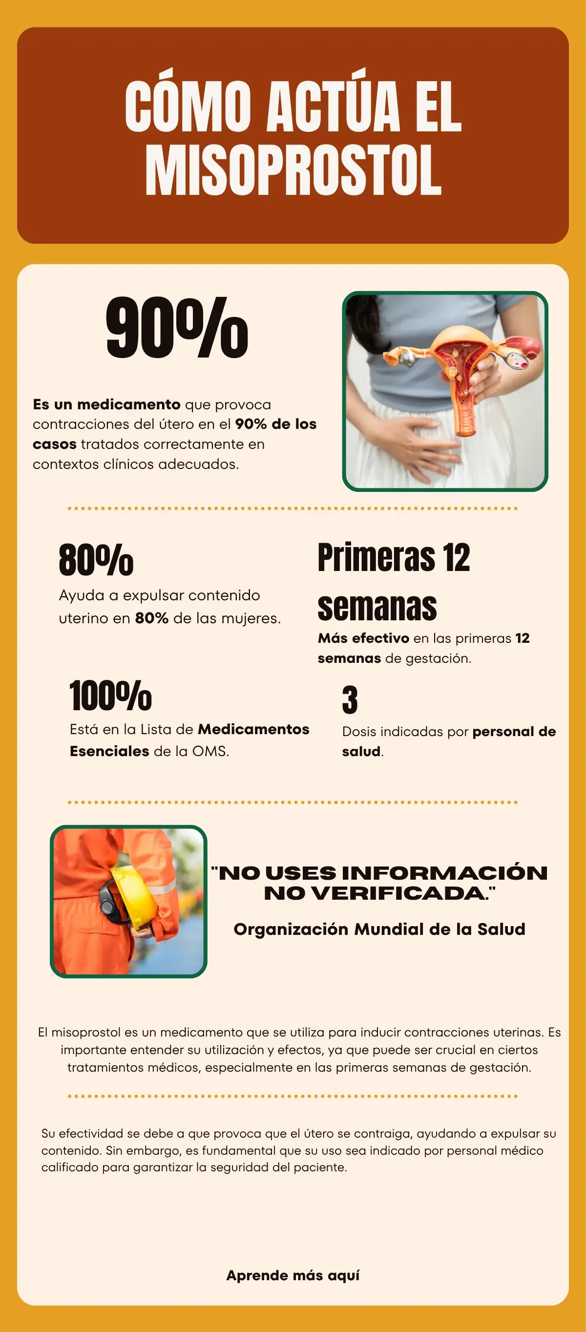 Infografía: cómo actúa el misoprostol en el útero